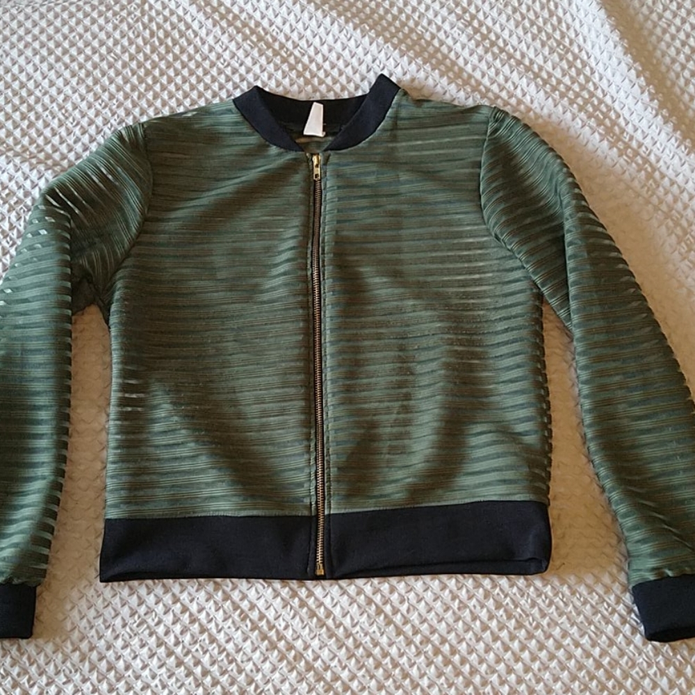 See through bomber jacket